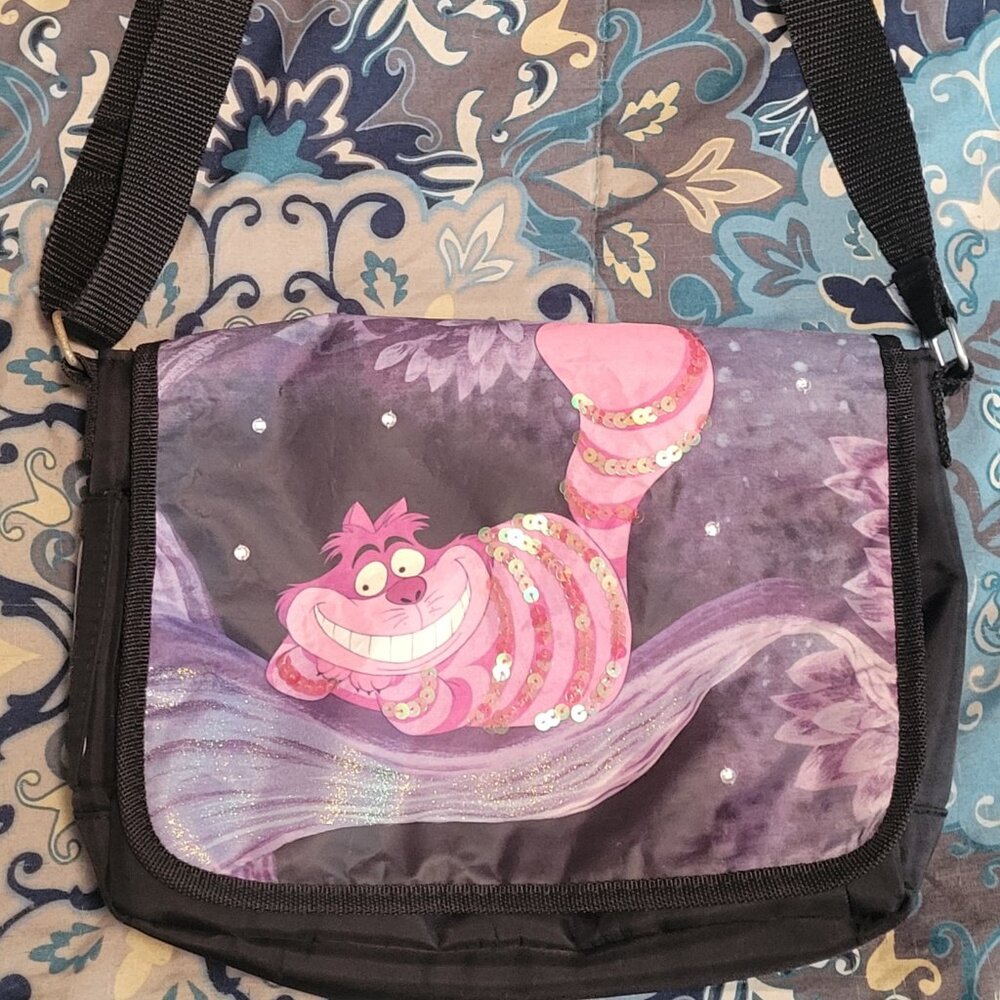 Like NEW! *RARE* Vintage Cheshire Cat Crossbody Messenger Bag (Black)
